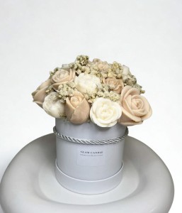 Candle Flower Box Beżowy 