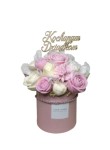 Candle Flower Box Różowo- Biały Tiulowy  