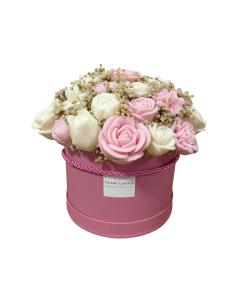 Candle Flower Box Brudny Róż XL 