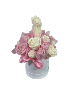 Candle Flower Box Różowy Para Młoda